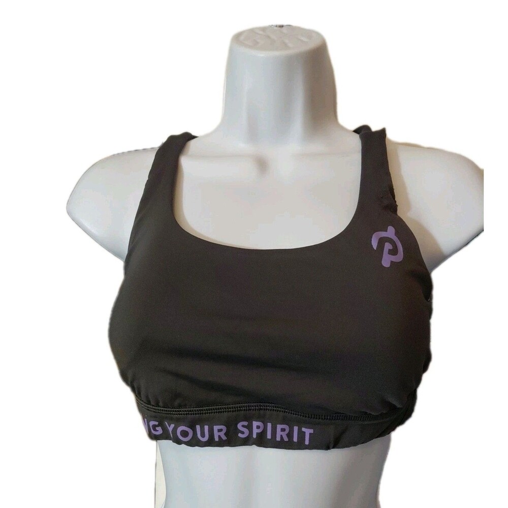 Lululemon Peloton Sports Bra Gray Women "Bring Your Spirit" Strappy-Back Size 6